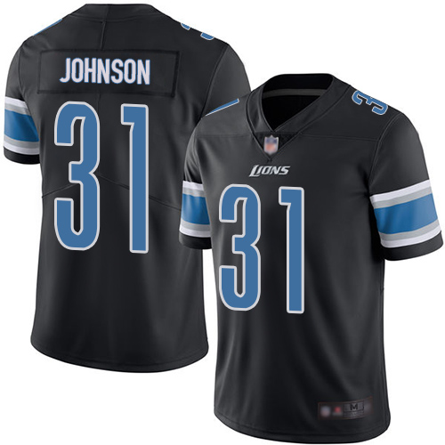 Detroit Lions Limited Black Men Ty Johnson Jersey NFL Football #31 Rush Vapor Untouchable->detroit lions->NFL Jersey